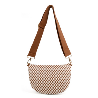 Babs + Birdie Fiona Checkered Woven Bum Bag