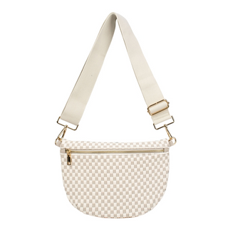 Babs + Birdie Fiona Checkered Woven Bum Bag