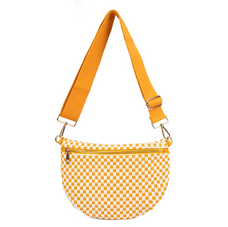 Babs + Birdie Fiona Checkered Woven Bum Bag