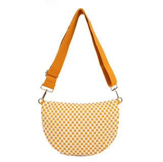 Babs + Birdie Fiona Checkered Woven Bum Bag