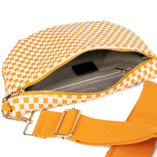 Babs + Birdie Fiona Checkered Woven Bum Bag