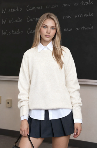 Blu Pepper Relaxed Crew Neck Sweater
