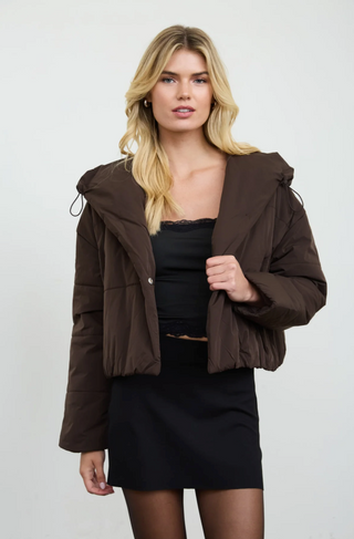 Blu Pepper Cropped Puffer Jacket