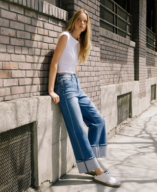 Flying Monkey 90's Vintage Cuffed Flare Jeans