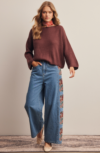 Forte Embroidered Panel Jeans