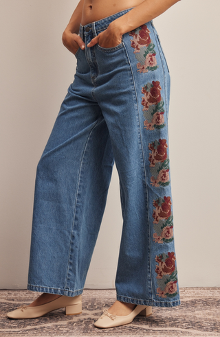 Forte Embroidered Panel Jeans