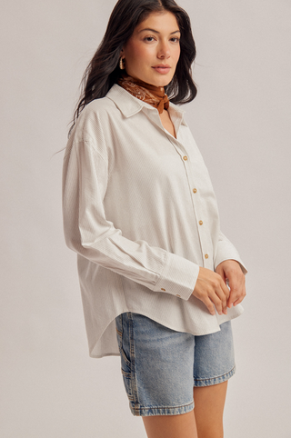 Hem & Thread Pinstripe Boyfriend Shirt