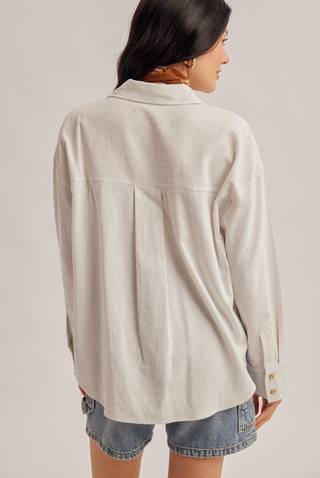 Hem & Thread Pinstripe Boyfriend Shirt