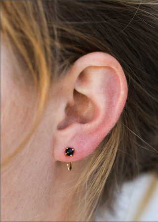 JaxKelly Obsidian Huggie Earrings