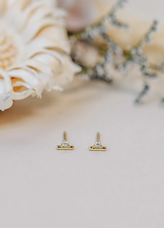 JaxKelly Stud Bar White CZ Earrings
