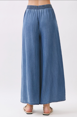 Final Touch Wide Leg Chambray Pants