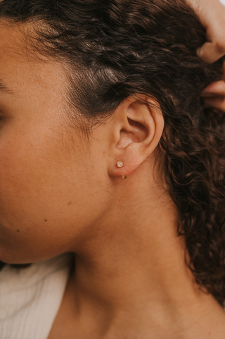 JaxKelly Rose Quartz Huggie Earrings