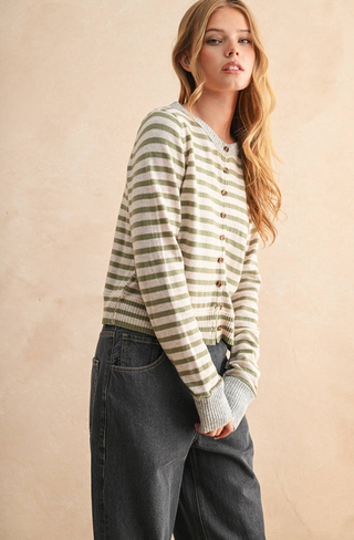 Miou Muse Contrast Stripe Cardigan