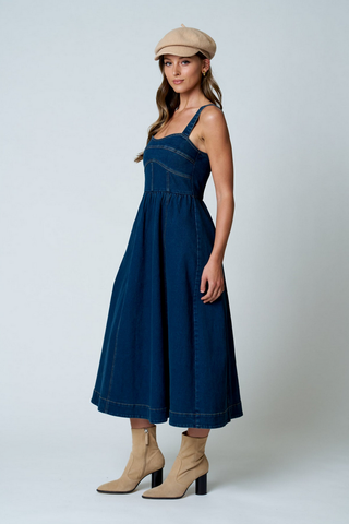 Blu Pepper Denim Corset Dress