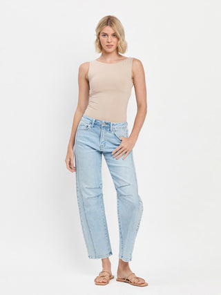 Flying Monkey High Rise Paneled Barrel Jeans
