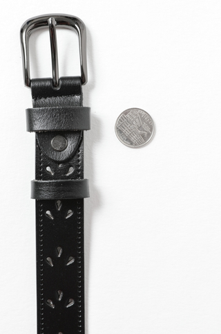 Leto Leather Belt with Petal Design