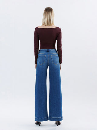 Flying Monkey High Rise Wide Leg Trouser Jeans