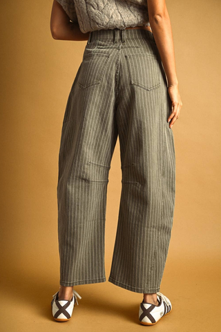 Miou Muse Pinstripe Barrel Pants