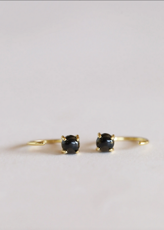 JaxKelly Obsidian Huggie Earrings