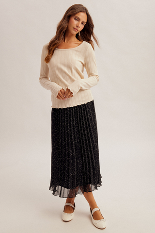 Hem & Thread Long Sleeve Lettuce Hem Top