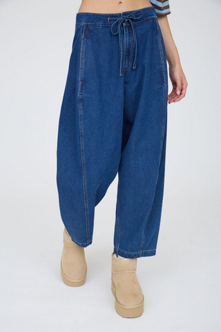 Blu Pepper Drawstring Barrel Jeans