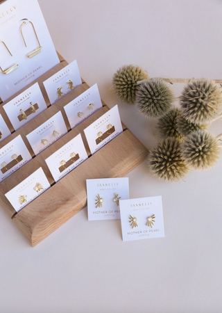 JaxKelly Mother of Pearl Sun Ray Earrings