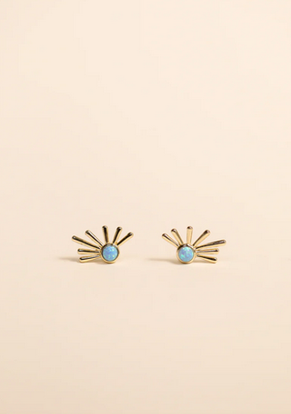 JaxKelly Sun Ray Earrings Fire Opal