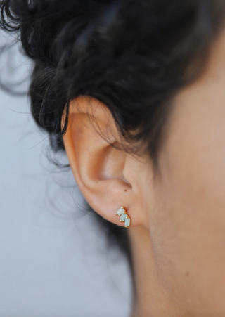 JaxKelly Offset Trio Amazonite Earrings
