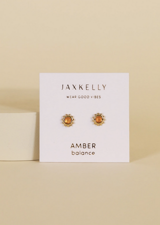 JaxKelly Amber Sun Studs Earrings