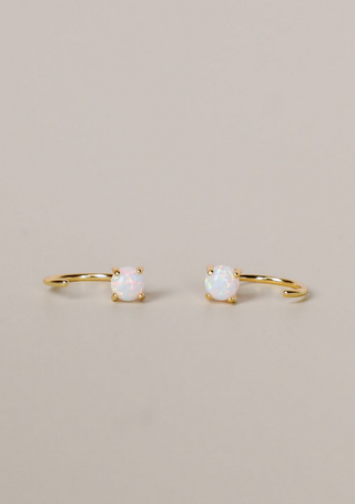 JaxKelly White Opal Huggies