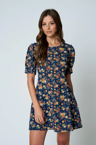 Blu Pepper Floral Denim Dress
