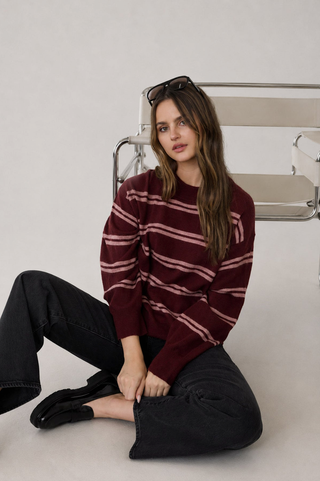 Blu Pepper Double Stripe Crew Sweater