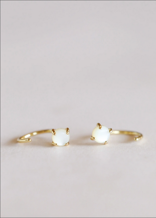 JaxKelly Mother of Pearl Huggie Earrings