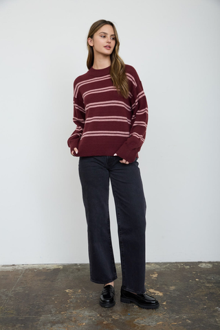 Blu Pepper Double Stripe Crew Sweater