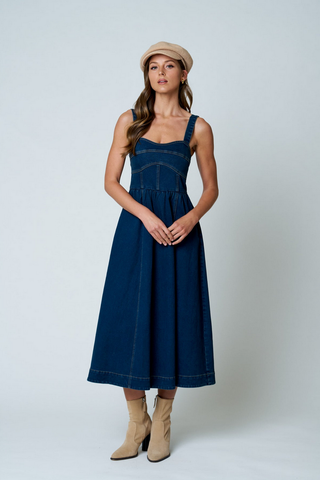 Blu Pepper Denim Corset Dress