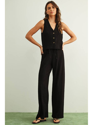Miou Muse Crinkled Button Up Vest