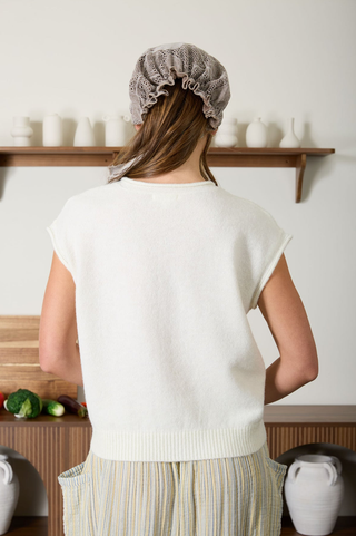 Blu Pepper Rolled Hem Sleeveless Cardi
