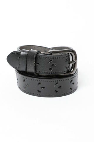 Leto Leather Belt with Petal Design