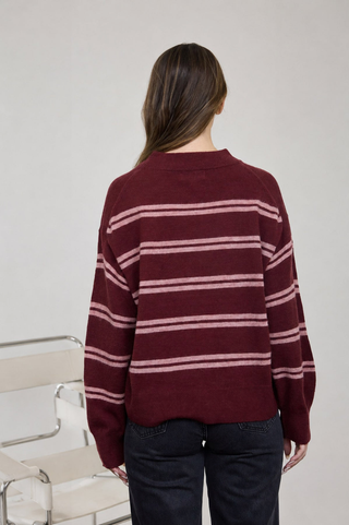 Blu Pepper Double Stripe Crew Sweater