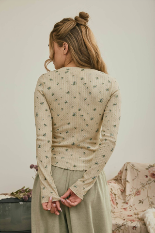 Blu Pepper Floral Waffle Knit Top