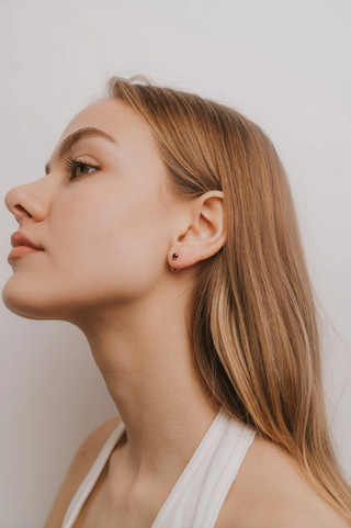 JaxKelly Obsidian Huggie Earrings