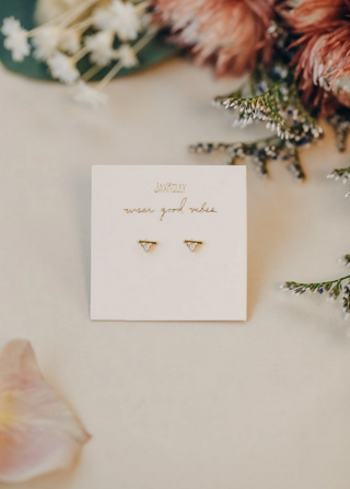 JaxKelly Stud Bar White CZ Earrings