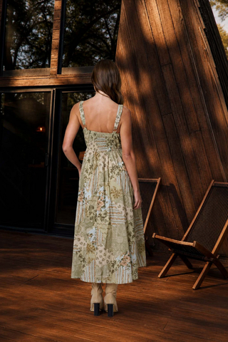Blu Pepper Mixed Print Corset Dress