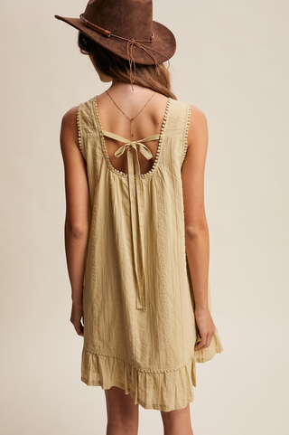 Listicle Embroidered Pleated Mini Dress
