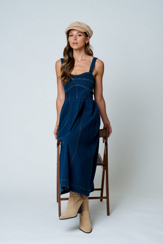 Blu Pepper Denim Corset Dress