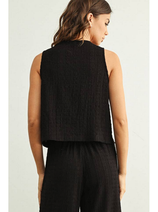 Miou Muse Crinkled Button Up Vest