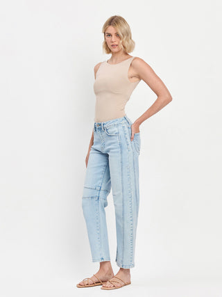 Flying Monkey High Rise Paneled Barrel Jeans