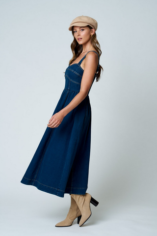Blu Pepper Denim Corset Dress