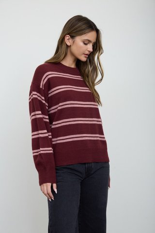 Blu Pepper Double Stripe Crew Sweater