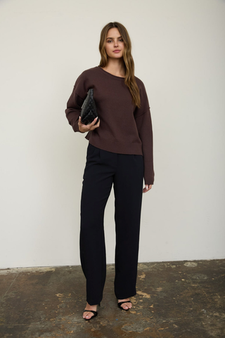 Blu Pepper Exposed Seam Pullover Sweater